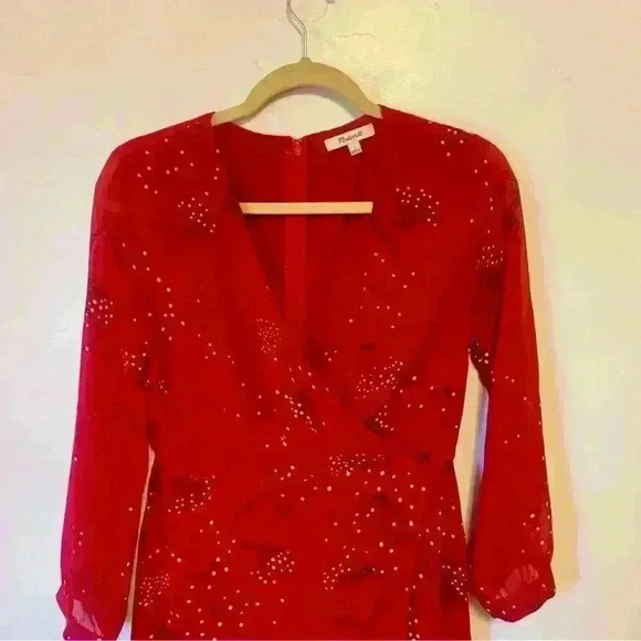 Madewell Hazelwood Wrap-Front Mini Dress in Windswept Floral Size 2 - Picture 3 of 5